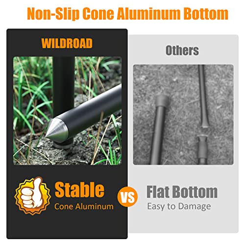 WILDROAD Tarp Poles Tent Poles Canopy Poles 7.7 ft, Telescoping Aluminum Poles with Non-Slip Aluminum Cone Bottom, Portable and Lightweight Camping Gear for Camping and Awnings, Set of 2