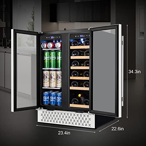 Tylza Beverage Refrigerator 15 Inch Wide, Mini Fridge Stainless Steel Under Counter Beverage Cooler, 130 Cans Beer Fridge with Built-in and Freestanding Beverage Fridge TYBC100SD