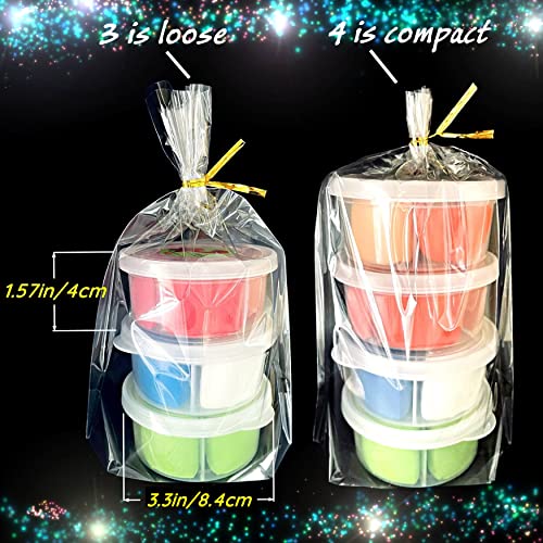 PigPotParty 6"x 9", 50Pcs Bottom Gusset Bags, Clear Cello Cellophane Plastic Treat Goodie Bags with 50x Twist Ties for Small Gift Party Favors, Cookie, Candy, Popcorn (No Side Gusset)