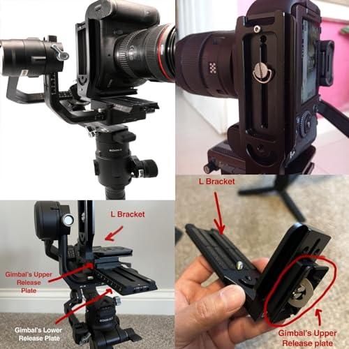 (Real Single One) DSLR Camera L Bracket Quick Release Plate Vertical Horizontal Switching Tripod Compatible with Canon Nikon Sony DJI Ronin Zhiyun Stabilizer Tripod Monopod Can't fit Manfrotto