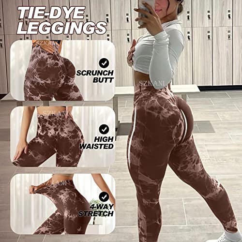 SZKANI Butt Lifting Leggings for Women Booty High Waisted Workout Yoga Pants Scrunch Butt Gym Seamless Booty Tight((C-Seamless)-Yellow,Medium)