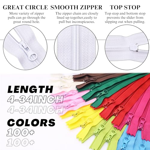 Nylon Coil Zipper 8 Inch 20 Pcs White Zipper,with 20 Pcs White Zipper Pull,Zippers for Sewing,Pounches,DIY,Crafts,Bags