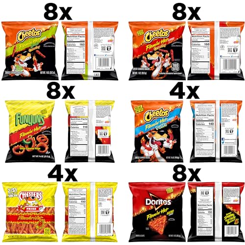 Frito Lay Flamin' Hot Mix, Variety Pack (Pack of 40), Packaging May Vary