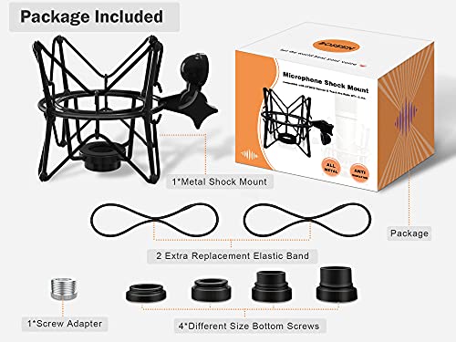 Boseen Microphone Shock Mount Mic Holder - Anti Vibration Spider Shockmount Compatible with Many Condenser Mics Like AT2020 MXL 770 MXL 990 Samson G Track Pro Rode Procaster NT1-A Neumann U87 etc.