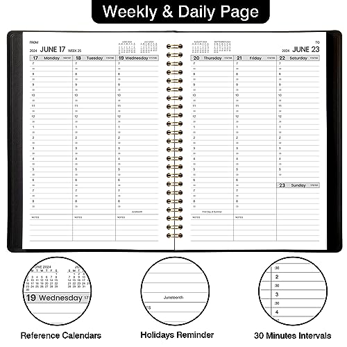 2024-2025 Planner - Planner 2024-2025 Daily Weekly and Monthly, July 2024 - June 2025, 8'' x 10'', Academic Planner with Weekly Note Pages, Elastic Band, Inner Pocket