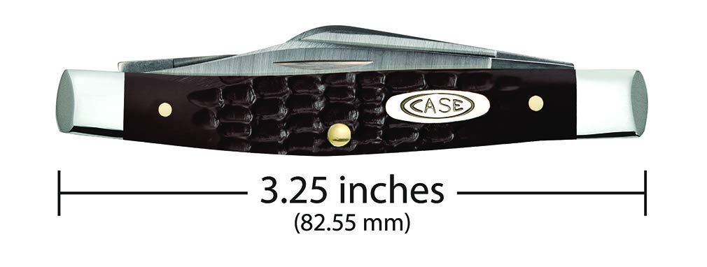 Case WR XX Pocket Knife Brown Synthetic Jigged Small Stockman Item #081 - (6333 SS) - Length Closed: 2 5/8 Inches