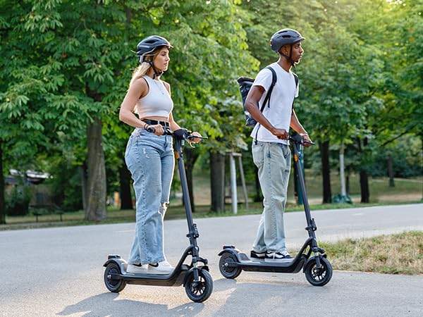 NIU 100P Electric Scooter for Adults with Suspension- 600W Max Power, 18 Miles Range, Max Speed 17.4MPH, Dual Brakes, Easy Folding Commuting E-Scooter, Bluetooth Connectivity, UL Certified