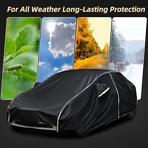 Car Cover for Model 3 2017-2024 All Weather 6 Layers Full Car Cover with Storage Bag