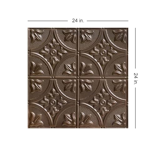 Shanko SKPC309 Tiptoe Stamped Metal Nail-up Tin Ceiling Tile (Covers/ 24 sq. ft.), Eggshell White, Pack of 6