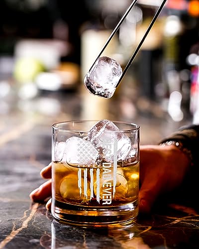 BETHEGIFT Father's Day Gifts for Dad - Dad Gifts from Daughter, Son, Kids - Best Dad Ever Gifts - Birthday Gifts for Dad - Funny Dad Birthday Gift - Whiskey Rock Glass 10.25oz