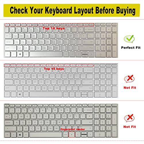 2PCS Keyboard Cover for 15.6" HP Pavilion 15t-er 15-eg 15t-eg 15-eh Series, HP 17.3" Laptop 17-cn 17-cp Series, HP 15t-eg200 15-eg2153cl 15-eg2373cl 15-er1047nr 15-eh2085wm 17-cn2063dx-Rainbow+Clear