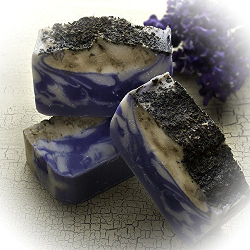 Lavender Soap Bar (4Oz) with dried Lavender and Lavender essential Oil, dry skin treatment, Natural Handmade Soap by Falls River Soap Company