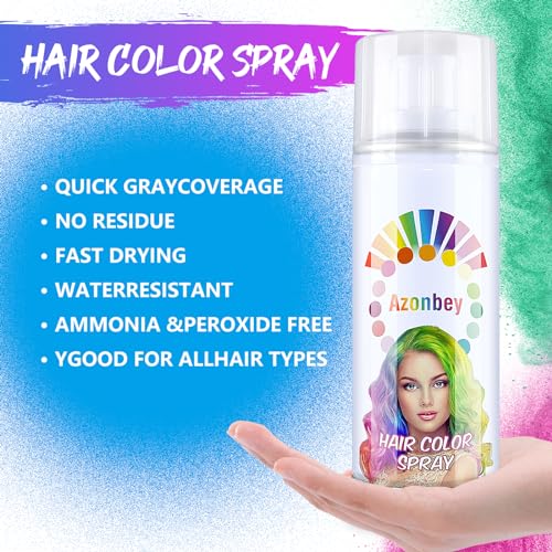 Temporary Hair Color Spray,Temporary Hair Color Wax,Azonbey Kids Hair Wax Dye Pomades Disposable Natural Hair Strong Style Gel Cream Hair Dye-On 1-Day Washable Hair Spray (Blue#)