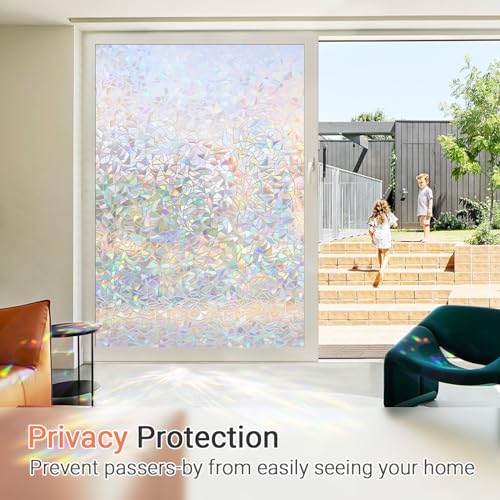 LUTE Blackout Window Film, Sun Light Blocking Frosted Privacy Window Cling for Glass, Darkening Window Tint for Day Sleep, UV Blocking Static Cling Window Cover, 17.5" x 78.7"