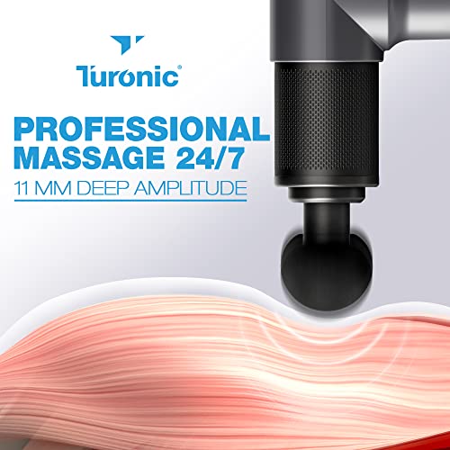 Turonic GM5 Handheld Massage Gun - Deep Tissue Percussion Massager for Muscle Relaxation, 5 Speeds, 7 Heads, Easy-To-Use, Quiet and Powerful for Athletes. Personal Use, Shoulder, Leg, Foot, Back, Body