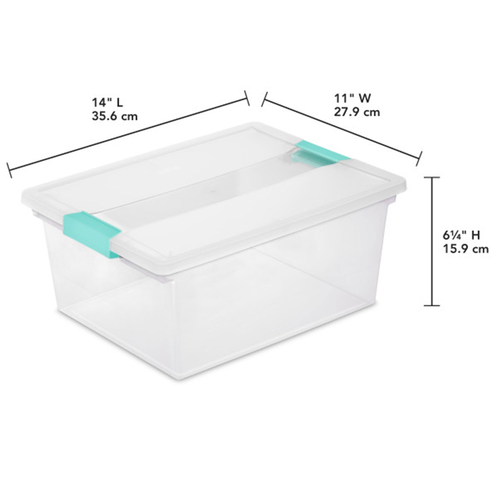 Sterilite 12-Pack Clip Box, Clear Storage for Crafts, Supplies and Office Items, Deep