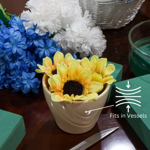 FLOFARE Large Pack of 3 Dry and Wet Floral Foam Blocks for Fresh and Artificial Flowers, Each (7.8” L x 3.5” W x 2.4” H), for Wedding, Birthdays, Home, Office, and Garden Decorations