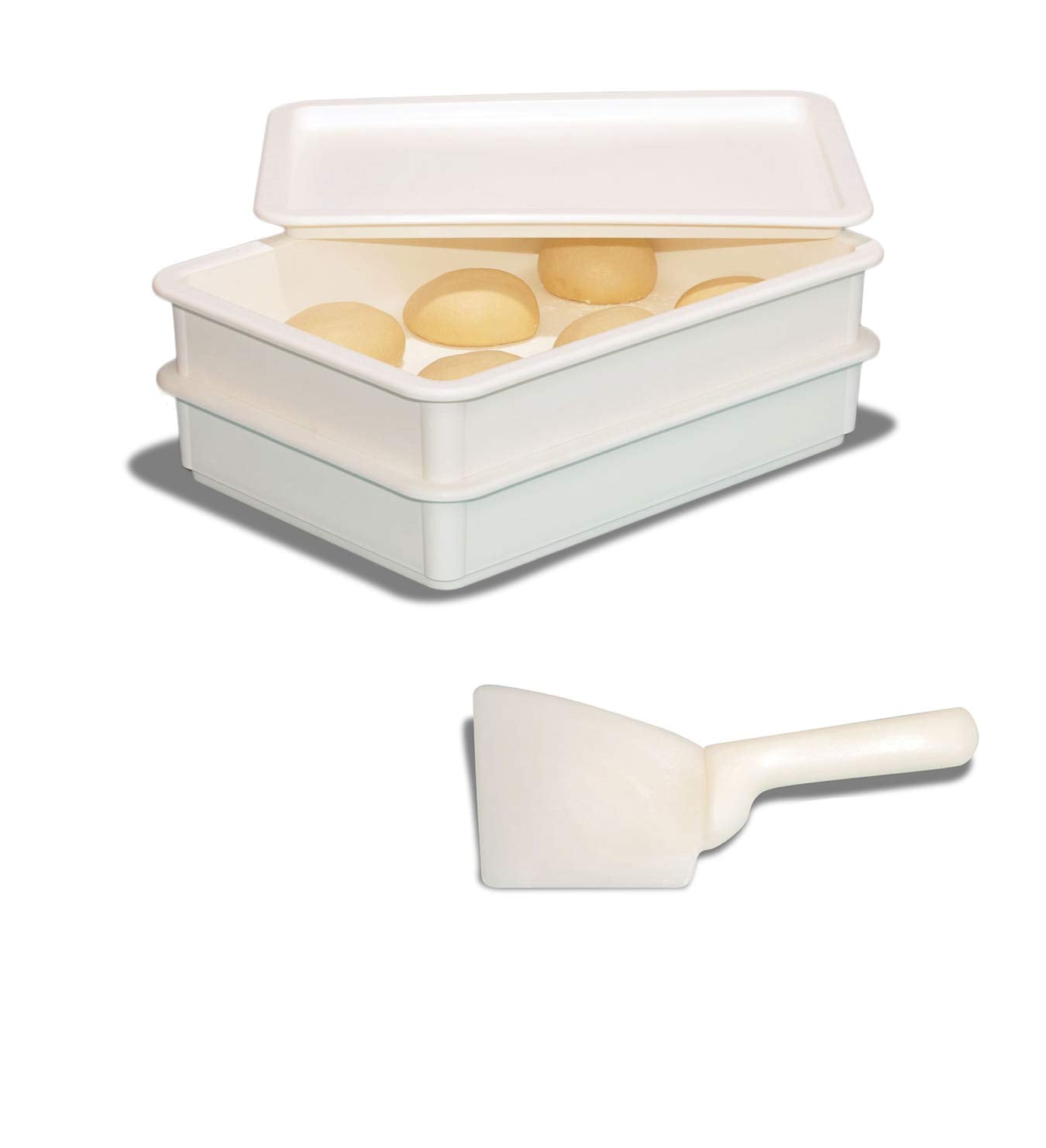 DoughMate Artisan Dough Tray Kit Commercial Dough Proofing Boxes - Made in The USA NSF Certified Dough Box and Dough Knife