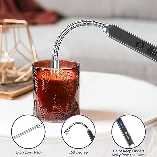 Futratrix Electronic Candle Lighter Arc Windproof Flameless USB Rechargeable Electric Lighter (2 Pack - Rose Gold&Blue/Green Gradient)