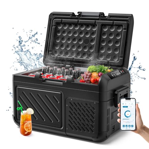 WOLFBOX 12V Portable Cooler, 19 Quart Car Fridge, RV Car Refrigerator with 12/24V DC 110-240V AC, Electric Cooler for Car, Camping, Travel and Home Use