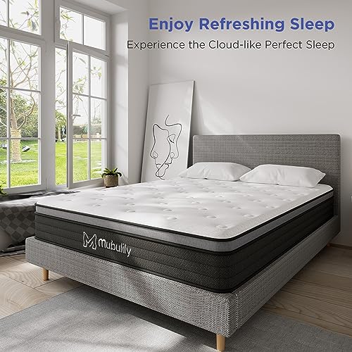 Mubulily Twin Mattress,8 Inch Hybrid Mattress in a Box with Gel Memory Foam,Motion Isolation Individually Wrapped Pocket Coils Mattress,Pressure Relief, Medium Firm Support,CertiPUR-US.