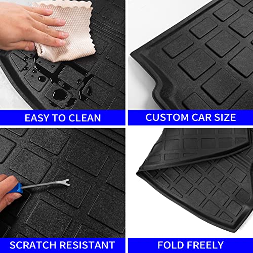 Rongtaod Cargo Mat Compatible with 2014-2020 Nissan Rogue Trunk Mat Cargo Liner All Weather Back Seat Cover Protector 2019 Rogue Accessories (Backrest Mats+Trunk Mat)