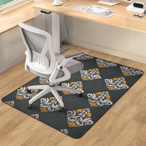 SHAREWIN Office Chair Mat for Carpet & Hardwood Floors, 48” x 36” Floor Mat, Desk Chair Mat for Home Office, Black