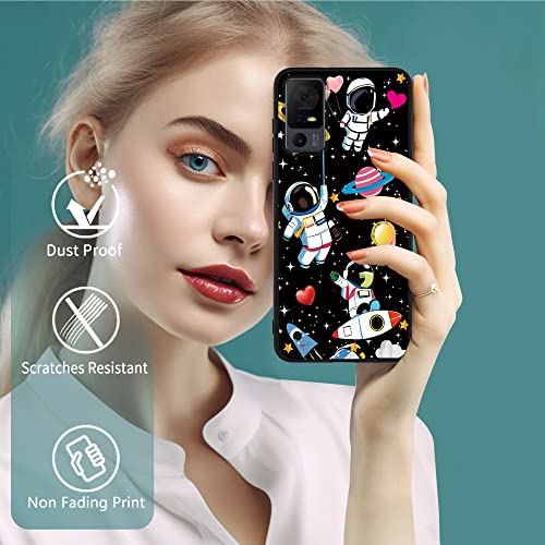 RYUITHDJP for TCL 40XE Case Cow Pint Theme with Screen Protector Detachable Stand Phone Case for TCL 40 XE Case Soft TPU Stylish Protective Cover