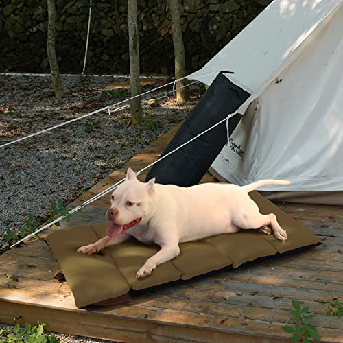 Camping Dog Beds for Medium Large Dogs Portable Dog Bed Army Green Waterproof Outdoor Dog Bed Travel Dog Bed for Camping Chewy Dog Camping Gear for Camping Dog Bed.