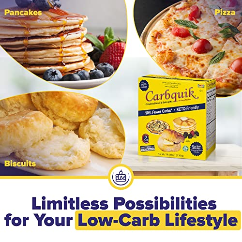 Carbquik Biscuit & Baking Mix (3 lb) Mix for Keto Pancakes, Biscuits, Pizza Crust, Bread, and More - Keto Food - No Sugar - Low Carb - Nut Free - Quick and Easy Keto Friendly Substitute for Traditional Baking Mix (2-Pack)