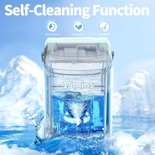 Nugget Countertop Ice Maker with Soft Chewable Ice, Automatic 35lbs in 24 Hours,Pebble Portable Ice Machine with Ice Scoop, Self-Cleaning, One-Click Operation, for Kitchen,Office Red