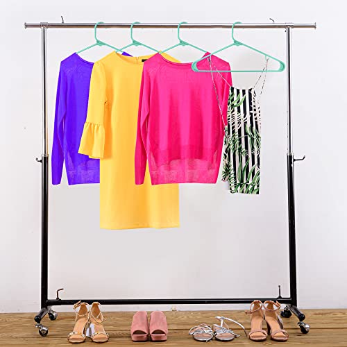 Utopia Home Plastic Hangers 50 Pack - Clothes Hanger with Hooks - Durable & Space Saving Coat Hanger - Heavy Duty Aqua Hangers - Skirt Hangers