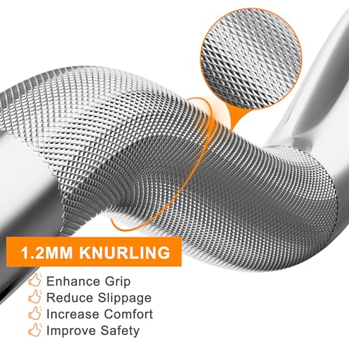 Olympic Barbell Bar 2 Inch EZ Curl Bar for Biceps Olympic Bar for Squats Weightlifting Powerlifting Strength Training Bar for Home Gym Olympic Curl Bar Standard Olympic Bar for Bench Press