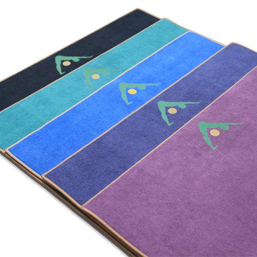 AURORAE Synergy 2in1 Hot Yoga Mat with integrated Non Slip Microfiber Towel. No Slipping No Bunching/Odor Patent Protected, Machine Washable