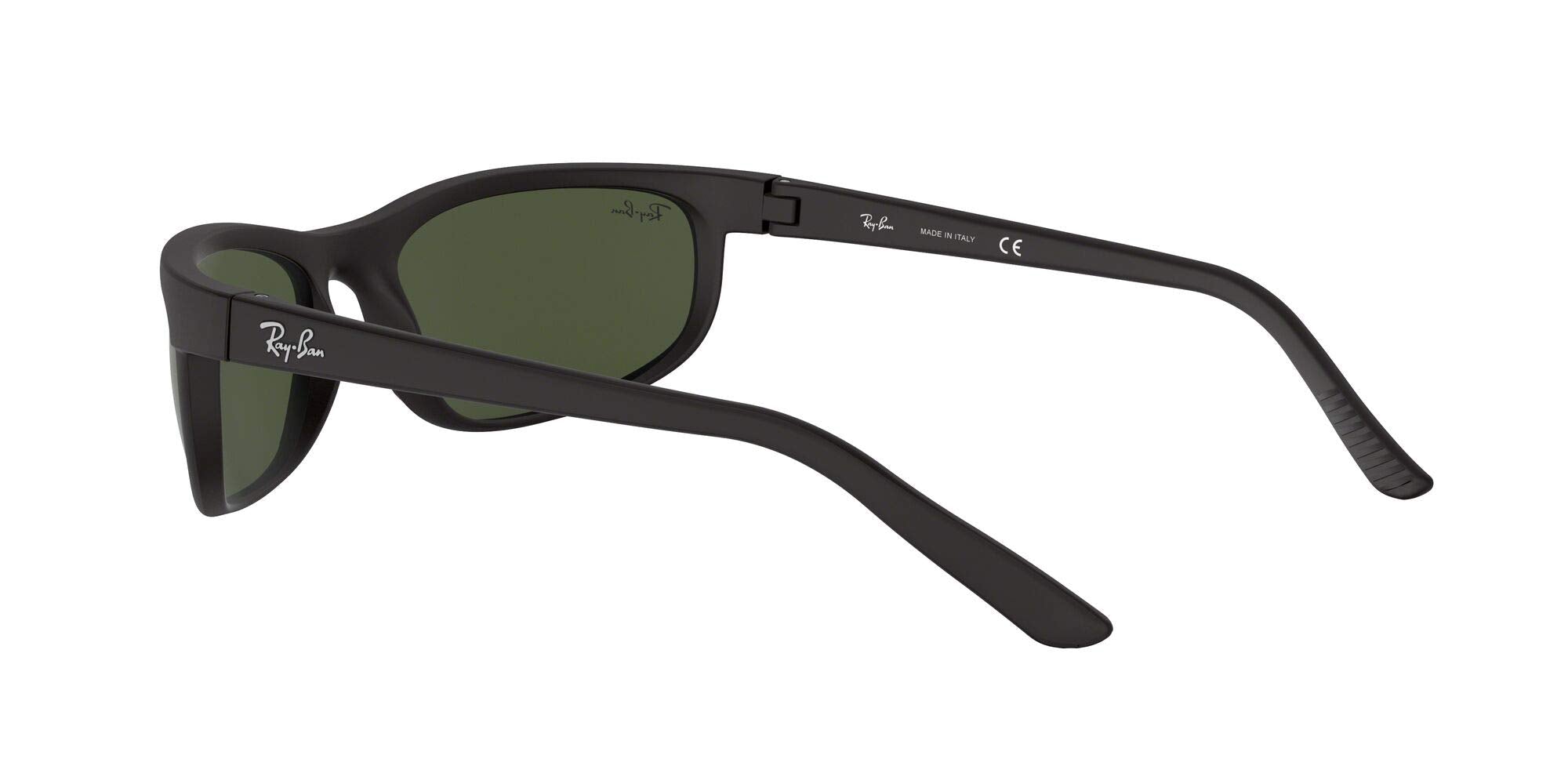 Ray-Ban Men's RB2027 Predator 2 Rectangular Sunglasses, Black/Matte Black/G-15 Green, 62 mm