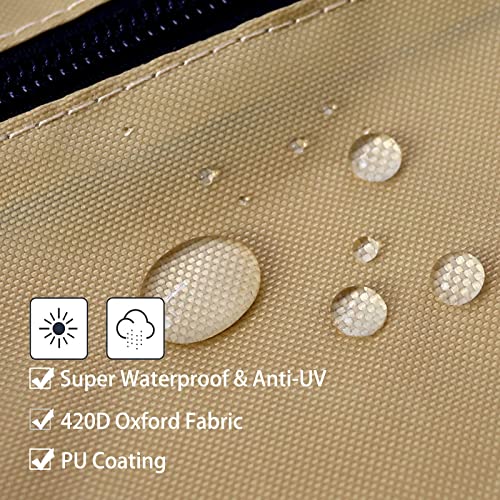 Patio Umbrella Cover, Waterproof Umbrella Covers for 7ft to 9ft Outdoor Umbrellas Market Parasol Covers with Push Rod, Beige