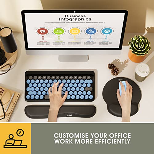 Ergonomic Keyboard Wrist Rest and Mouse Pad with Wrist Support, SAMIT Memory Foam Mouse Cushion Anti-Slip Computer Wrist Rest Pad for Comfortable Typing Wrist Pain Relief (Keyboard Wrist Rest)