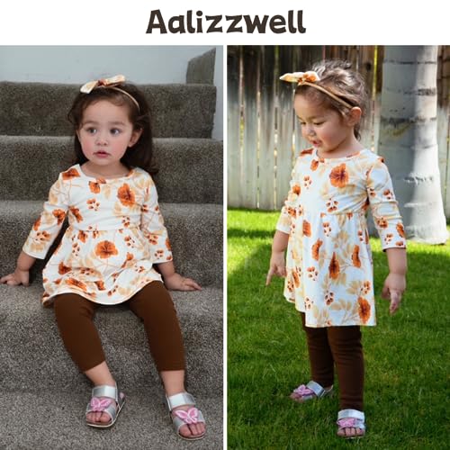 Aalizzwell 2T - 3T Little Toddler Girls Winter Clothes Daisy Ruffle Tunic Pants Outfit Set Fall Autumn Spring Clothing