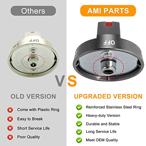 AMI PARTS DG64-00473B Stove knobs Replacement for Samsung knob, Compatible with Samsung Range Knob Only fit NX58M6850SG NX58H5600SS NX58H5650WS NX58J7750SS top knobs