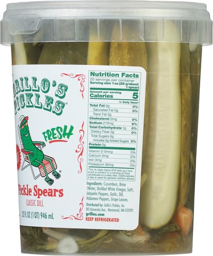 Grillo's Pickles Hot Classic Dill Pickle Spears, 32 Fl Oz