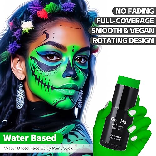 Go Ho Orange Face Paint Stick,Water Based Washable Face Body Paint Stick,Non-toxic Full-coverage Cream Body Paint for Adults Children Halloween Cosplay SFX Tiger Pumpkin Makeup