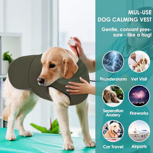 AOFITEE Dog Anxiety Calming Hoodie, Thunder Jacket for Dogs Anxiety, Breathable Dog Calming Shirt for Fireworks, Thunder, Travel, Separation, Dog Hoodies for Noise Block & Ear Protection, XS