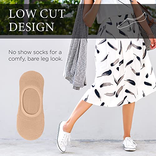 Eedor Thin No Show Socks Womens - 8 Pairs - Non Slip Flat Boat Line Low Cut Socks Multi Color Medium (7-8)