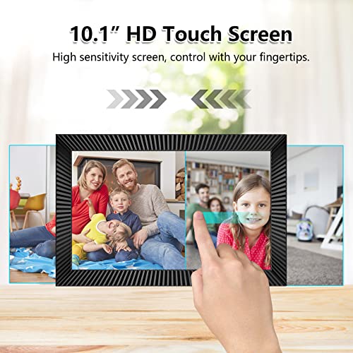 FRAMEO WiFi Digital Photo Frame 10.1 inch with 32GB Internal Storage Smart Digital Photo Frame with IPS Touch Screen 1280x800 Digital Picture Frame Share Photos or Videos Instantly via Frameo APP