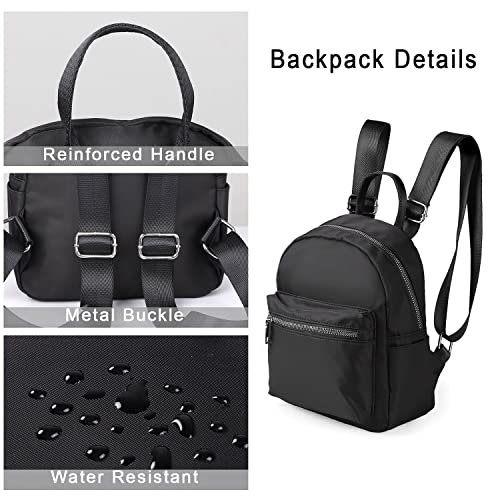 Etercycle Mini Backpack Purse for women, Small Backpack Purse, Shoulder Bag for Travel (Black)