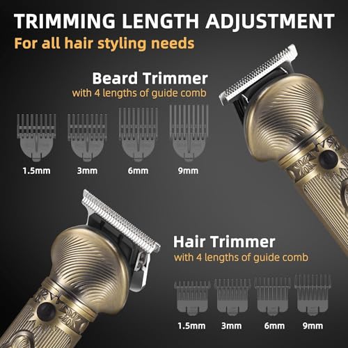 REHOYO Beard Trimmer for Men, Electric Razor Shavers for Men w/Case, Cordless Hair Clipper T-Blade Trimmer, Mens Grooming Kit for Nose Ear Body Face Mustache -180 Mins Shaving, Father Gifts for Him