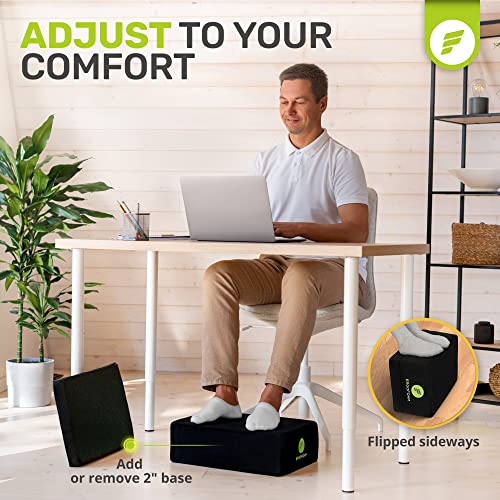 ErgoFoam XL Foot Rest for Under Desk at Work For Stools & High Chairs Chiropractor-Endorsed 2in1 Adjustable Under Desk Footrest Ergonomic High-Density Compression-Resistant Foam Nonslip Desk Foot Rest