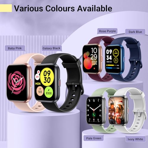 Smartwatch for Women, Compatible with Android & iPhone, 1.8'' Fitness Tracker Watch with Alexa, Call & Notification Alerts, Heart Rate & Sleep Monitor, 120 Sports Modes, Waterproof Watch for Women