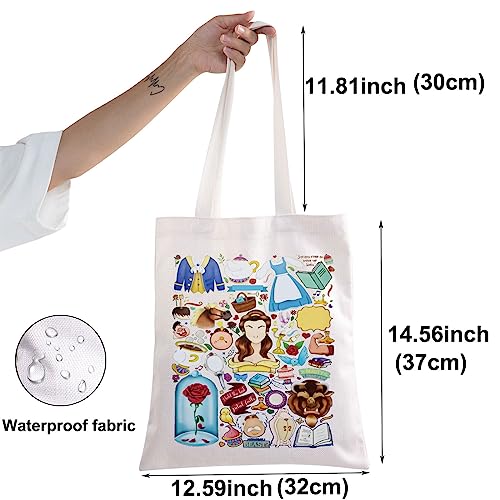 BWWKTOP Fairy Tales Canvas Tote Bag Chip Fans Gifts Fairytale Princess Shoulder Bag For Movie Fans (Beauty is found)