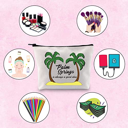 TSOTMO Palm Springs Bachelorette Party Favor Palm Springs Is Always A Good Idea Tropical Trip Matching Makeup Bag (Good idea Palm)